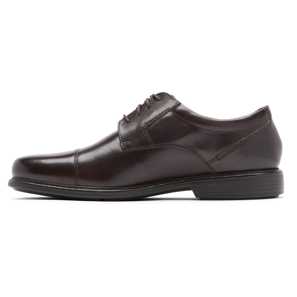 Oxfords Rockport Homem Marrom Escuro - Charles Road Cap Toe - 25897EYPZ